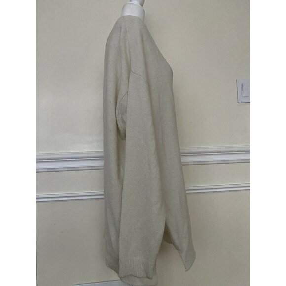 RDI Pearl Essence Sweater off white v neck size L Tunic Women - Picture 3 of 7